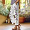 My The Orders Daily Women's Summer Casual Linen Pants Low Waisted Sweatpants Womens Drop Crotch Sweatpants White Sweatpants Girls to White 3X-Large view 3