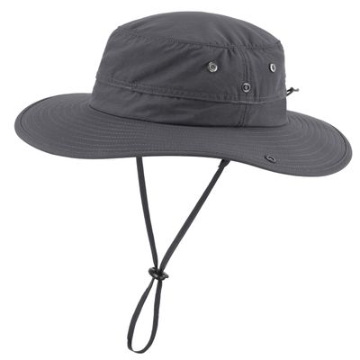 Home Prefer UPF50+ Mens Sun Hat Wide Brim Fishing Hat Sun Protection Bucket Hat for Men Women Beach Gardening Golf Dark Grey