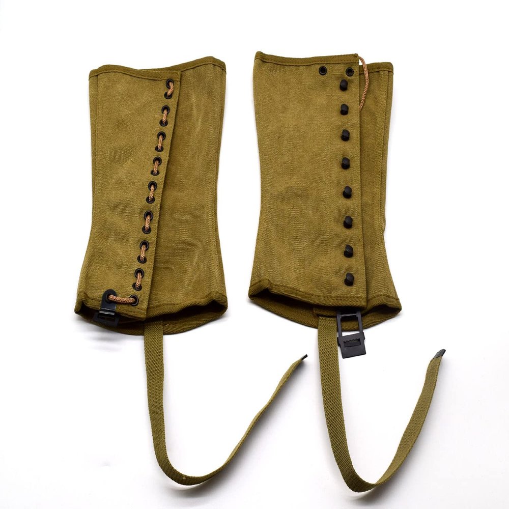 CLAYHU Replica WWII US Canvas Pants Gaiter Leggings Puttee Khaki
