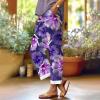 Placed Recently by Me Women's Summer Casual Linen Pants Navy Blue Trousers for Women Formal Maternity Pants Floraljumpsuits for Women to Dark Blue Large view 2
