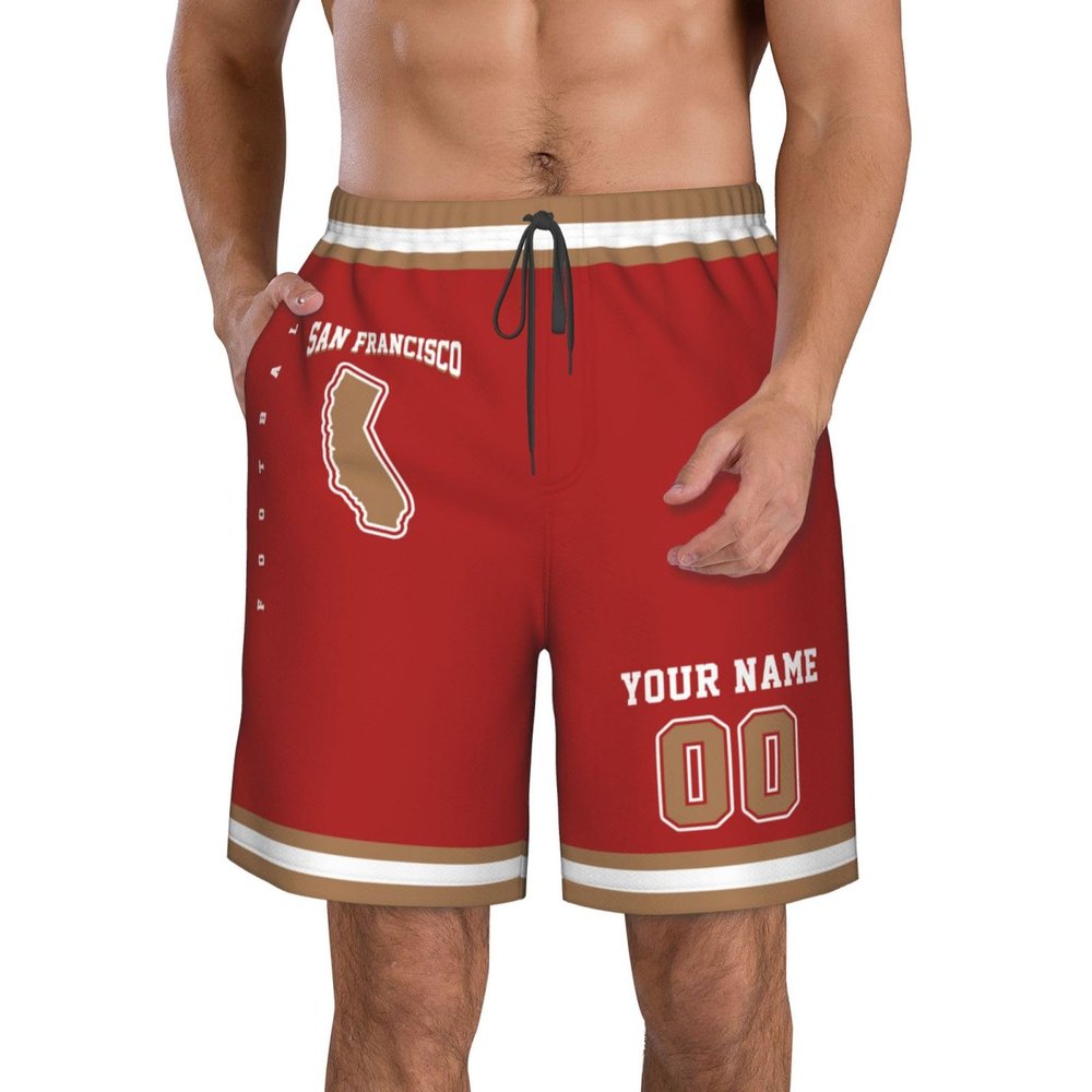 Custom Football Men's Shorts Personalized Name Number Quick Dry Shorts Customized Sport Beach Shorts Gifts for Men Women Fans