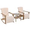 U_Style Adjustable Outdoor Wicker Double Rocking Chair with Coffee Table, Suitable for Backyard, Garden, Poolside. view 3