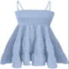 Women Summer Dresses Square Neck Spaghetti Strap Dress Casual Sleeveless Smocked Sundress A Line Tiered Beach Dress (E,S) view 4