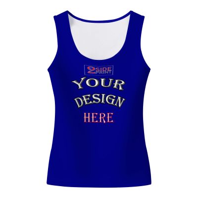 Custom Tank Tops for Woman Personalized Tank Tops with Logo Name Photo Design Your Own Printed Scoop Neck Customized Sleeveless Shirt Navy Large