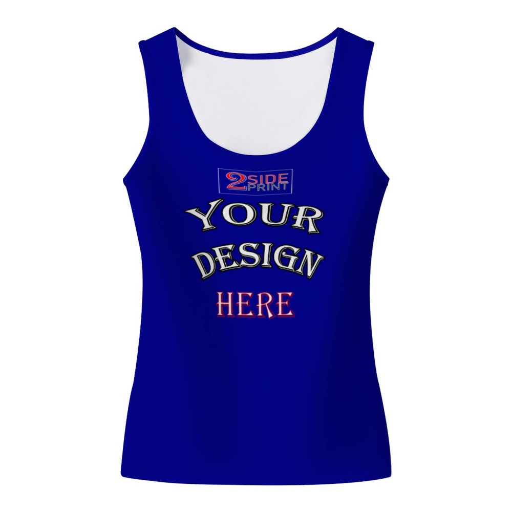 Custom Tank Tops for Woman Personalized Tank Tops with Logo Name Photo Design Your Own Printed Scoop Neck Customized Sleeveless Shirt Navy Large