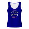 Custom Tank Tops for Woman Personalized Tank Tops with Logo Name Photo Design Your Own Printed Scoop Neck Customized Sleeveless Shirt Navy Large view 1