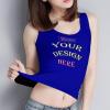 Custom Tank Tops for Woman Personalized Tank Tops with Logo Name Photo Design Your Own Printed Scoop Neck Customized Sleeveless Shirt Navy Large view 3