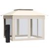 11' x 11' Pop Up Canopy, Outdoor Patio Gazebo Shelter with Removable Zipper Netting, Instant Event Tent with 121 sq.ft Shade and Carry Bag for Backyard, Garden, Base 10x10, Beige view 1