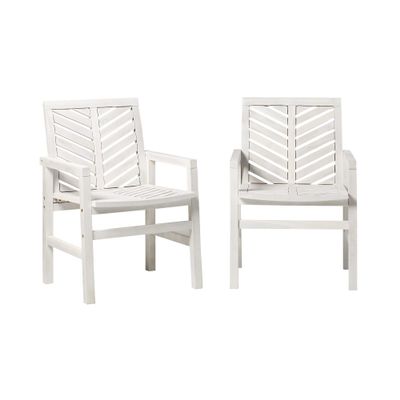 GOWE Modern Patio Chairs, Set of 2 - White Wash