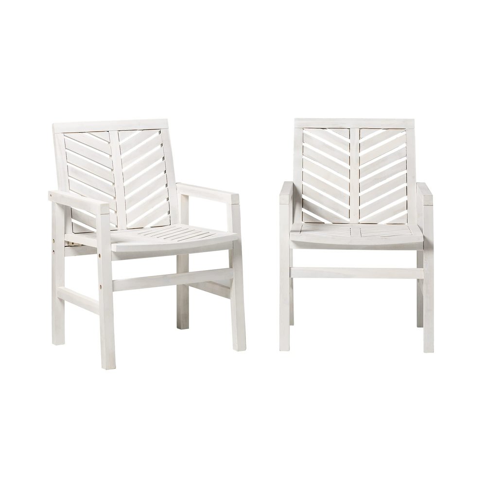 GOWE Modern Patio Chairs, Set of 2 - White Wash