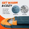 MEREZA Sleeping Bags XL for Adults Mens Large Wide Sleeping Bag for Camping & Backpacking Big and Tall Sleeping Bags for Women 4 Season Warm & Cool Weather with Compression Sack Bermuda Bue&Yellow view 3