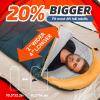 MEREZA Sleeping Bags XL for Adults Mens Large Wide Sleeping Bag for Camping & Backpacking Big and Tall Sleeping Bags for Women 4 Season Warm & Cool Weather with Compression Sack Bermuda Bue&Yellow view 4