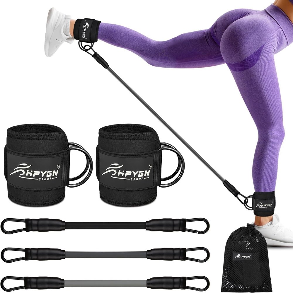 Ankle Resistance Bands, Resistance Bands for Working Out, Resistance Bands for Leg Butt Training Workout Equipment for Kickbacks Hip Gluteus Training Exercises, Ankle Strap with Exercise Bands