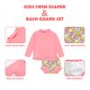BIG ELEPHANT 2 Pcs Rash Guard Swim Diapers Sets for Unisex Baby, Boys Girls Long Sleeve Swimsuit with UPF 50+ Sun Protection Orange/Purple view 4