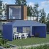 10' x 20' Pop Up Canopy Tent with 4 Sidewalls, Heavy Duty Tents for Parties, Outdoor Instant Gazebo with Carry Bag, for Outdoor, Garden, Patio, Blue view 2