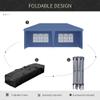 10' x 20' Pop Up Canopy Tent with 4 Sidewalls, Heavy Duty Tents for Parties, Outdoor Instant Gazebo with Carry Bag, for Outdoor, Garden, Patio, Blue view 4