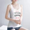 NineFit Basics Custom Tank Tops for Women Personalized Tank Tops with Logo Name Photo Design Your Own Print Scoop Neck Customized Sleeveless Shirt White Medium view 2