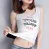 NineFit Basics Custom Tank Tops for Women Personalized Tank Tops with Logo Name Photo Design Your Own Print Scoop Neck Customized Sleeveless Shirt White Medium view 3