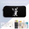 Boston Terrier Pencil Pen Case Large Capacity Pen Pouch Stationery Organizer Makeup Bag with Zip view 3