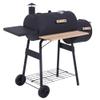 48" Steel Portable Backyard Charcoal BBQ Grill and Offset Smoker Combo with Wheels view 1