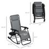 2 Pieces Outdoor Rocking Chairs, Foldable Reclining Zero Gravity Lounge Rocker with Pillow, Cup & Phone Holder, Combo Design with Folding Legs, Gray view 3