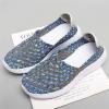 Lifup Women's Elastic Woven Walking Shoes Flats Slip on Sneakers Lightweight Walking Running Shoes Blue 10.5 view 3