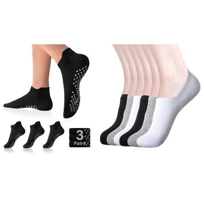 DIBAOLONG Womens No Show Socks Non Slip Flat Boat Line Low Cut Socks (6-12 Packs)