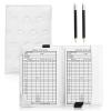 FINGER TEN Golf Scorecard Holder with 2 Free Pencils Value Pack, Premium Leather Yardage Books Cover Weatherproof, Lightweight Portable Score Tracking Accessories for Men Women (White) view 1