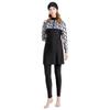 AFAVOM Muslim Swimsuit for Women Long Sleeve Burkini Islamic Full Cover Bathing Suit UPF 50+ Sun Protection Rash Guard Arabic Modest Swimming Suit Swim Top Pants with Hijab 3PCS Set Black M view 2