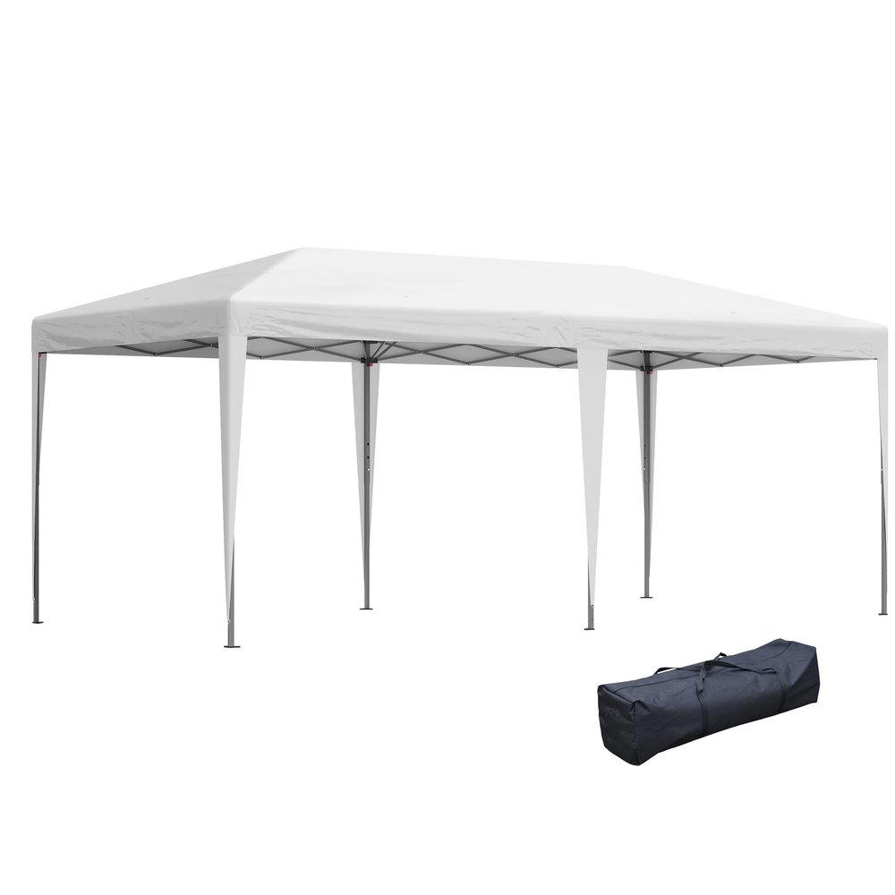 10' x 20' Pop Up Canopy Tent, Heavy Duty Tents for Parties, Outdoor Instant Gazebo Sun Shade Shelter with Carry Bag, for Catering, Events, Wedding, Backyard BBQ, White