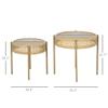 GOWE 2 Piece Wicker Patio Table Set, PE Rattan End Table Set, Outdoor Round Coffee Table Set, Multi-Functional, Slatted Metal Top, Brown view 3