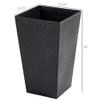 GOWE Set of 3 Tall Planters with Drainage Hole, Outdoor Flower Pots, Indoor Planters for Porch, Front Door, Entryway, Patio and Deck, Black view 3