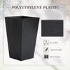GOWE Set of 3 Tall Planters with Drainage Hole, Outdoor Flower Pots, Indoor Planters for Porch, Front Door, Entryway, Patio and Deck, Black view 4