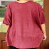 Eytino Plus Size Cardigan for Women Short Sleeve Open Front Tops Waffle Knit Kimono Casual Solid Blouses Fashion Coverups Red 4X view 2