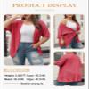 Eytino Plus Size Cardigan for Women Short Sleeve Open Front Tops Waffle Knit Kimono Casual Solid Blouses Fashion Coverups Red 4X view 3