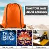 PLULON 2Pcs Drawstring Bags Bulk Orange Drawstring Backpack String Backpack Cinch Sack Sport Gym Backpack Bags for Yoga Traveling Outdoor Sports view 3
