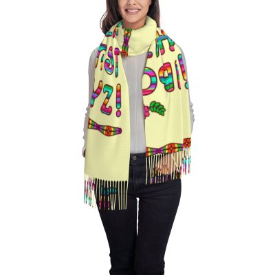DKJlitter Women's Scarf Mexican ethnic colorful alphabet Cashmere-Feel Scarves Pashmina Shawls and Wraps for Wedding Party