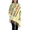 DKJlitter Women's Scarf Mexican ethnic colorful alphabet Cashmere-Feel Scarves Pashmina Shawls and Wraps for Wedding Party view 2