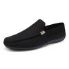 TAYGUM Mens Loafers Round Toe Moccasins Shoes Cloth Loafer Shoes Flexible Flat Heel Lightweight Walking Prom Slip-ons (Color : Black, Size : 10) view 1