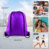 PLULON 2Pcs Drawstring Bags Bulk Drawstring Backpack Black Purple String Backpack Cinch Sack Sport Gym Backpack Bags for Yoga Traveling Outdoor Sports view 4