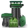 Folding Camping Stool, Square Collapsible Portable Stool with Elastic Seat Cushion& Adjustable Nylon Bag, Sturdy Lightweight Telescoping Foldable,Max Load 485lb (Green) view 1