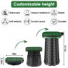 Folding Camping Stool, Square Collapsible Portable Stool with Elastic Seat Cushion& Adjustable Nylon Bag, Sturdy Lightweight Telescoping Foldable,Max Load 485lb (Green) view 2
