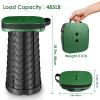Folding Camping Stool, Square Collapsible Portable Stool with Elastic Seat Cushion& Adjustable Nylon Bag, Sturdy Lightweight Telescoping Foldable,Max Load 485lb (Green) view 3