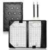 FINGER TEN Golf Scorecard Holder with 2 Free Pencils Value Pack, Premium Leather Yardage Books Cover Weatherproof, Lightweight Portable Score Tracking Accessories for Men Women (Black) view 1