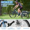 DoCred Adult Mountain Tricycle, 7 Speed Three Wheel Bikes, 24/26 Inch Adults Trikes for Women Men with Shopping Basket, Multi-Colors view 3