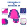 BIG ELEPHANT 2 Pcs Rash Guard Swim Diapers Sets for Unisex Baby, Boys Girls Long Sleeve Swimsuit with UPF 50+ Sun Protection view 4