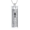 AIWENXI Vertical Bar Urn Necklaces for Ashes Dog/Cat Paws Print and Cross Memorial Cremation Jewelry Stainless Steel Human Ash Holder Pendant Necklaces Jewelry for Men Women view 1