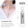 AIWENXI Vertical Bar Urn Necklaces for Ashes Dog/Cat Paws Print and Cross Memorial Cremation Jewelry Stainless Steel Human Ash Holder Pendant Necklaces Jewelry for Men Women view 4