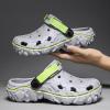 SECHRITE Mens Athletic Fashion Garden Clogs EVA Mules Slip on Waterproof Summer Water Beach Comfy Rubber Clogs Garden Shoes with Adjustable Back Strap Non Slip Shower Shoes Slippers Sandals Grey 42 view 3