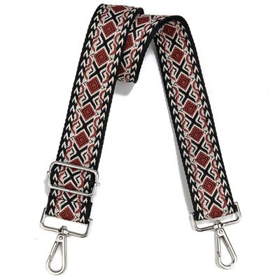 Crossbody Straps for Purses Silver Hardware Purse Strap Wide Shoulder Strap Adjustable Replacement,Retro Jacquard Embroidery for Shoulder Bags, Canvas Tote Handbags